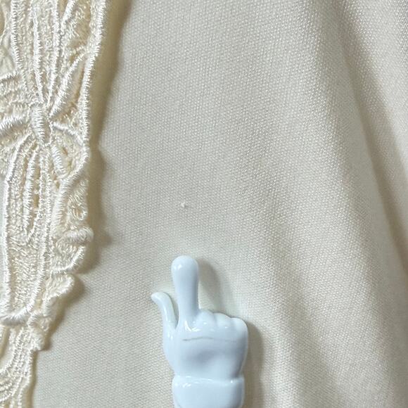 90s Y2k Cream Lace Slip Dress Romantic Coquette Dolly Cottage Mori Kei Morute M - Picture 8 of 8